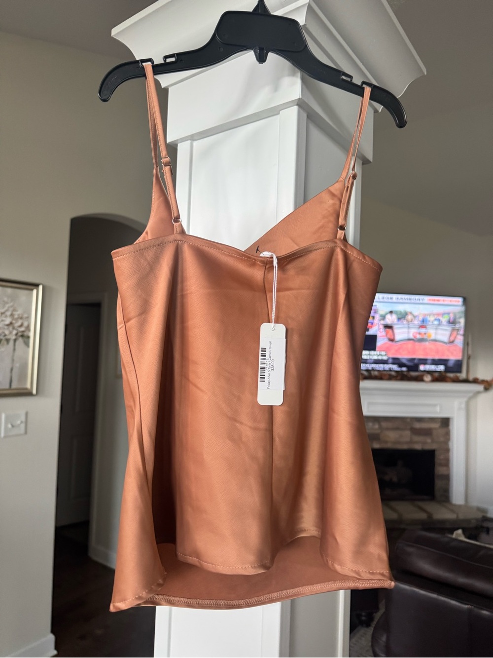 Satin Cowl Neck Cami Top in Copper - Picture 2 of 2